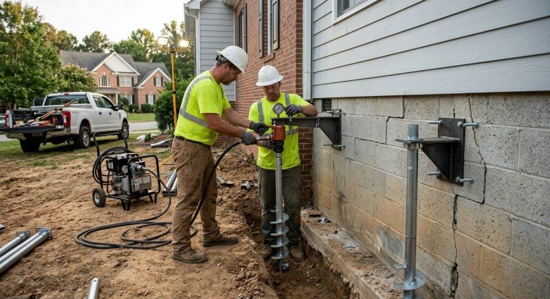 Helical Piers Installation in Harford County, MD
